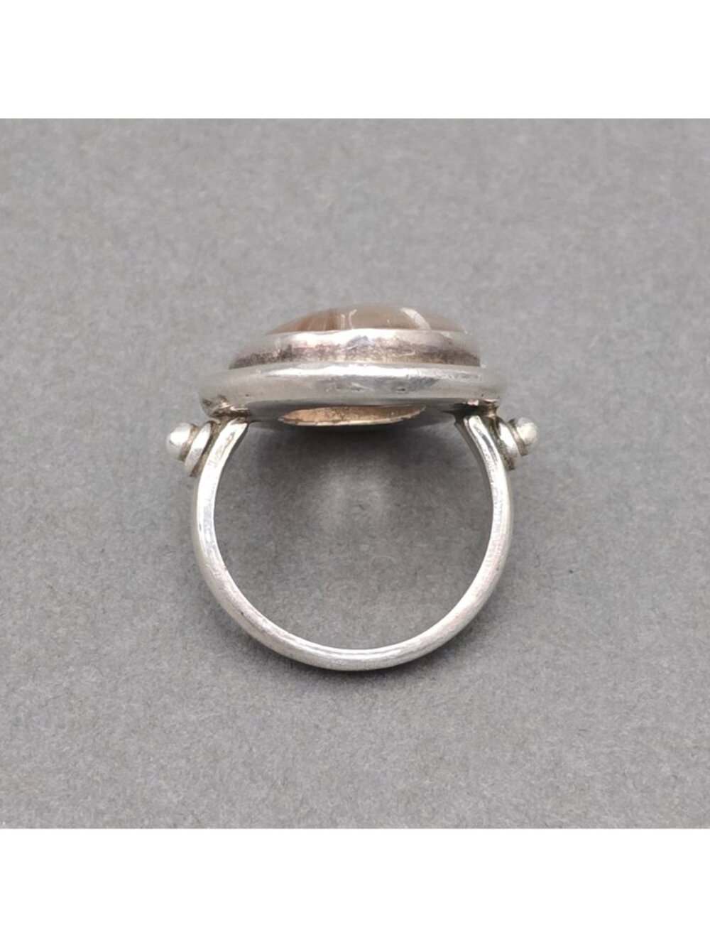 Vintage Sterling Silver Rutilated Quartz Ring Size 7.5 Modernist Statement - Picture 3 of 14